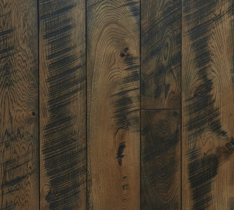 White Oak, Skip Planed, Black Bleed, Spanish Oak Stain