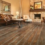 Live Sawn White Oak, Hand Scraped, Wire Brushed, Custom Dark Walnut Stain - living room