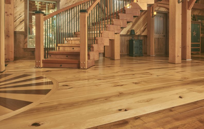 Hickory, Natural Character, Natural Finish - stairs