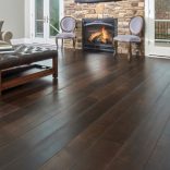 Hard Maple, Light Wire Brushed, Custom Dark Walnut Stain - fireplace