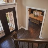 Live Sawn White Oak, Hand Scraped, Wire Brushed, Custom Dark Walnut Stain - entry