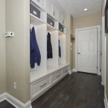 Live Sawn White Oak, Hand Scraped, Wire Brushed, Custom Dark Walnut Stain - mudroom