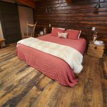 White Oak, Skip Planed, Wire Brushed, Oak Lodge Stain - bedroom