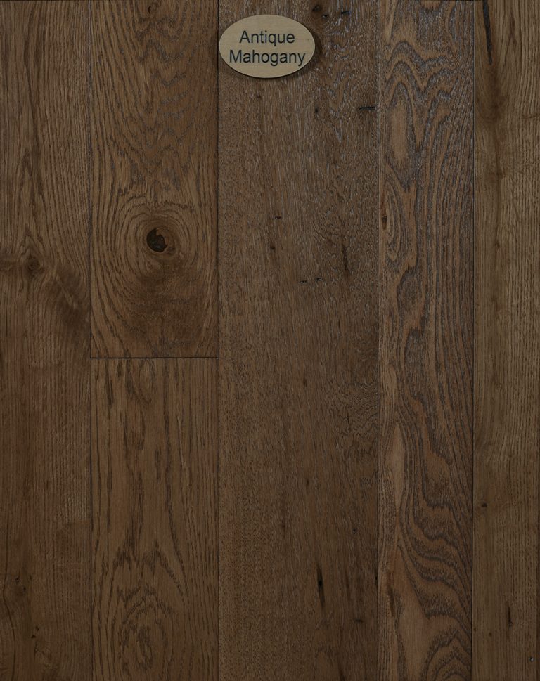 White Oak, Natural Character, Antique Mahogany Stain