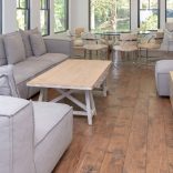 Hard Maple, Natural Character, Black Bleed, Hand Scraped, Spanish Oak stain - living room